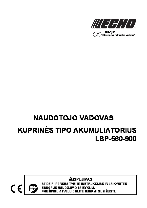 Operating manual for LBP-560-9